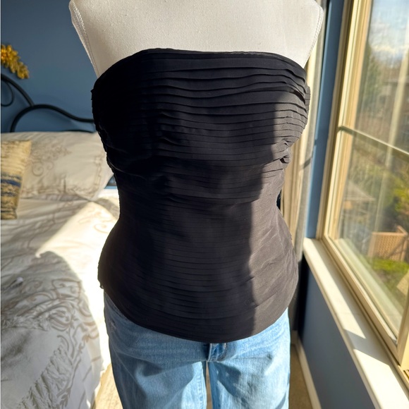 3 For $25 Black Crepe Corset Style Top - Picture 2 of 12